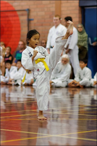 Rhee Tae Kwon-Do front snap kick, March 2015, Kiara, Perth