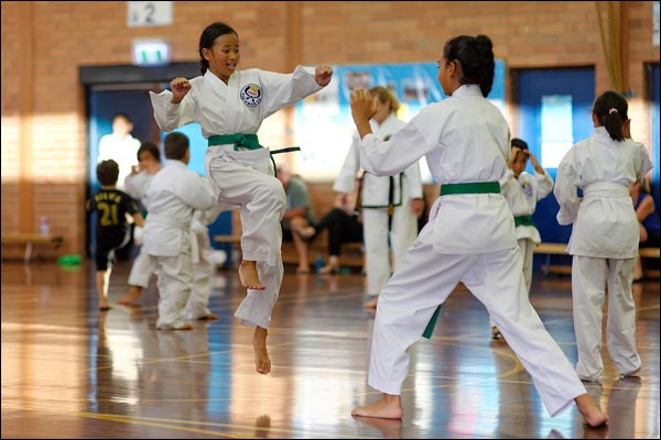 First Tae Kwon Do free sparring, January 2016, Perth