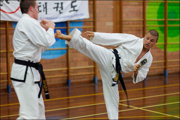 First Tae Kwon Do free sparring, January 2016, Perth