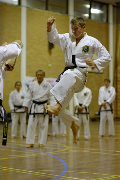 First Tae Kwon Do jumping front snap kick, May 2016