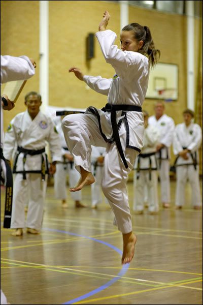 First Tae Kwon Do jumping front snap kick, May 2016