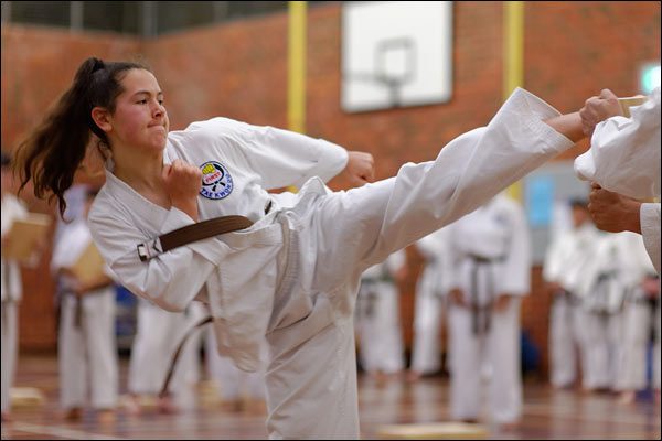 First Tae Kwon Do turning kick break, October 2016, Perth