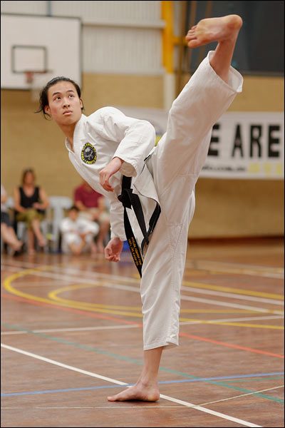 First Tae Kwon Do side kick, December 2016, Perth