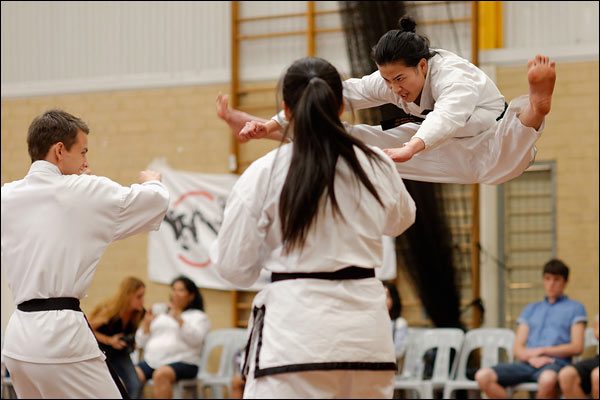 First Tae Kwon Do free sparring, December 2016, Perth