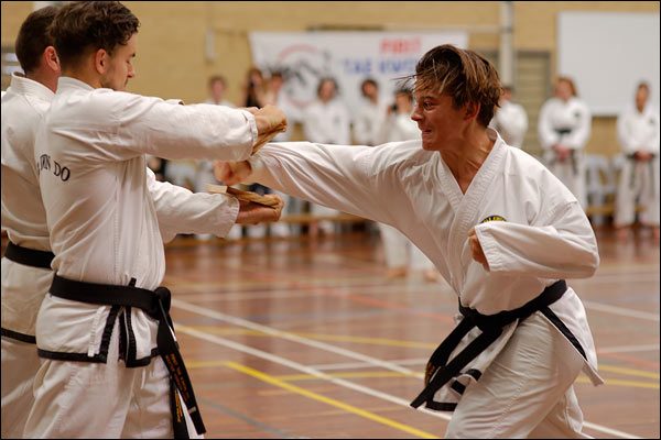 First Tae Kwon Do punch break, December 2016, Perth