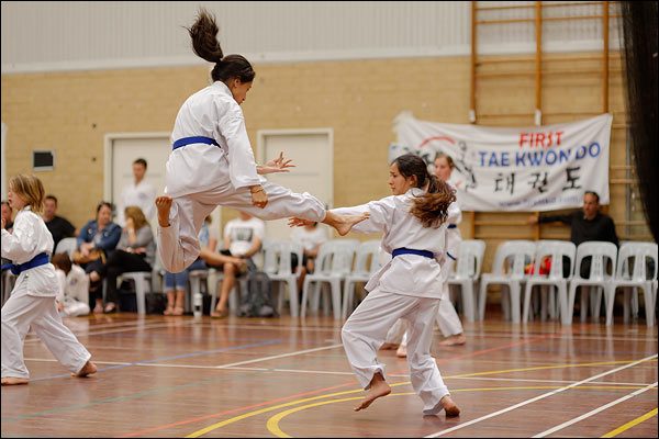 First Tae Kwon Do free sparring, December 2016, Perth