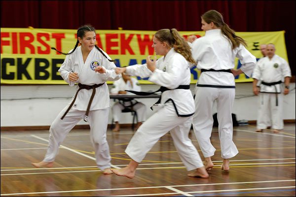 First Tae Kwon Do free sparring, February 2017, Perth