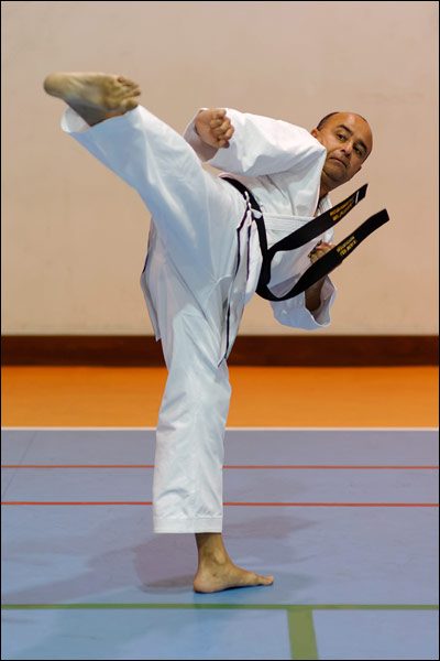 First Tae Kwon Do side kick, February 2017, Perth