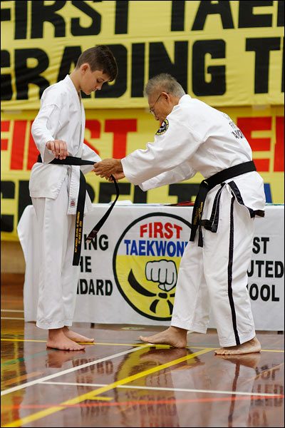 First Tae Kwon Do black belt promotion, June 2017, Perth