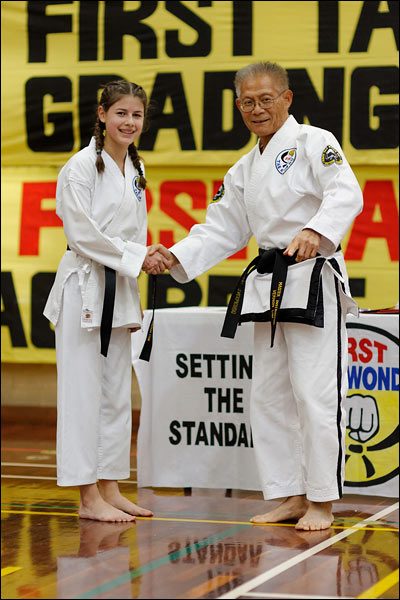 First Tae Kwon Do black belt promotion, June 2017, Perth