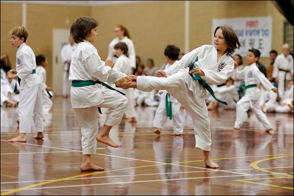 First Tae Kwon Do free sparring, June 2017, Perth