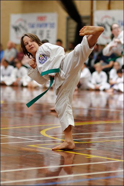 First Tae Kwon Do side kick, June 2017, Perth