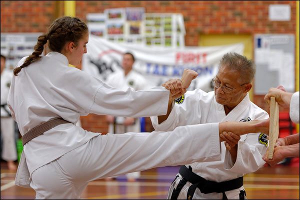 First Tae Kwon Do breaking instruction, July 2017, Perth