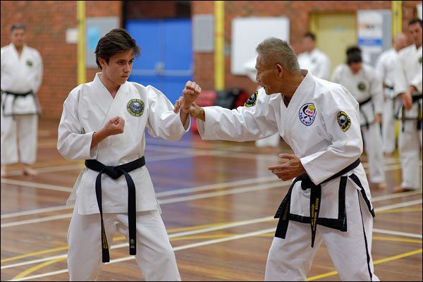 First Tae Kwon Do instruction, October 2017, Perth