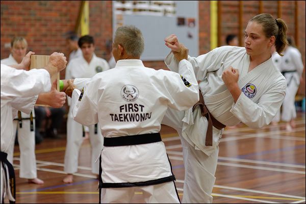 First Tae Kwon Do instruction, October 2017, Perth