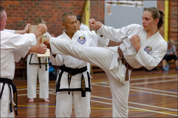 First Tae Kwon Do instruction, October 2017, Perth