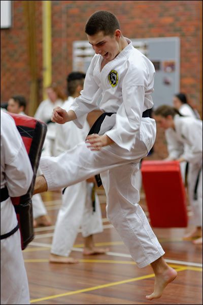 First Tae Kwon Do jumping front snap kick, October 2017, Perth