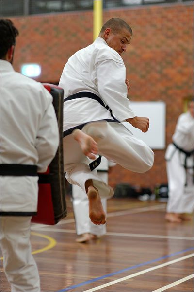 First Tae Kwon Do jumping back kick, October 2017, Perth