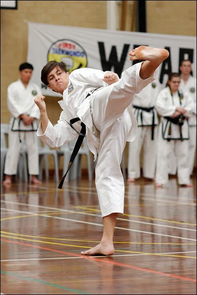 First Tae Kwon Do side kick, December 2017, Perth
