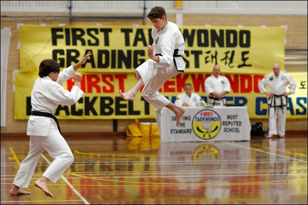 First Tae Kwon Do free sparring, December 2017, Perth