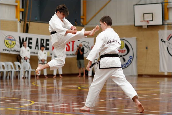 First Tae Kwon Do jumping front snap kick, December 2017, Perth