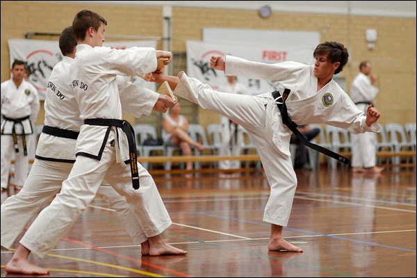 First Tae Kwon Do back kick break, December 2017, Perth