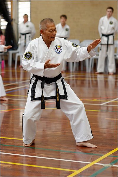 First Tae Kwon Do instruction by Master Vernon Low, December 2017, Perth