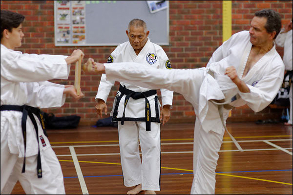 First Tae Kwon Do instruction, May 2018, Perth