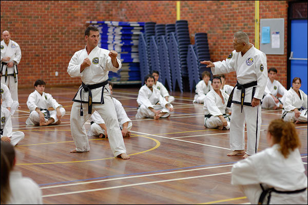 First Tae Kwon Do instruction, May 2018, Perth