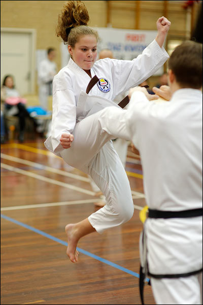 First Tae Kwon Do jumping front snap kick, June 2018, Perth