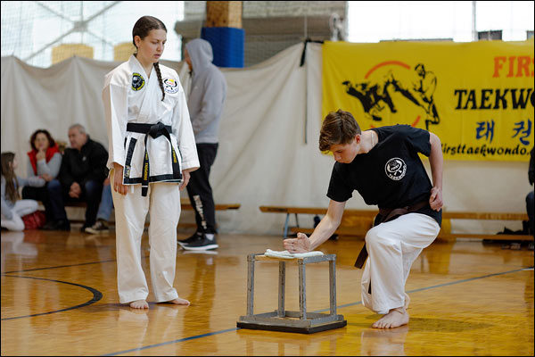 First Tae Kwon Do knife-hand strike instruction, June 2018, Adelaide