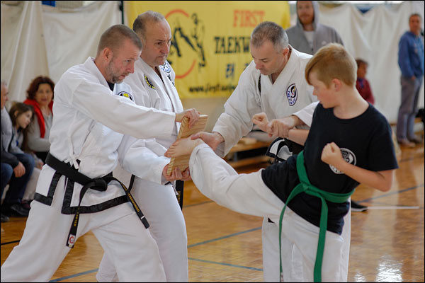 First Tae Kwon Do side kick instruction, June 2018, Adelaide