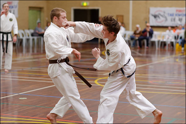 First Tae Kwon Do free sparring, September 2018, Perth