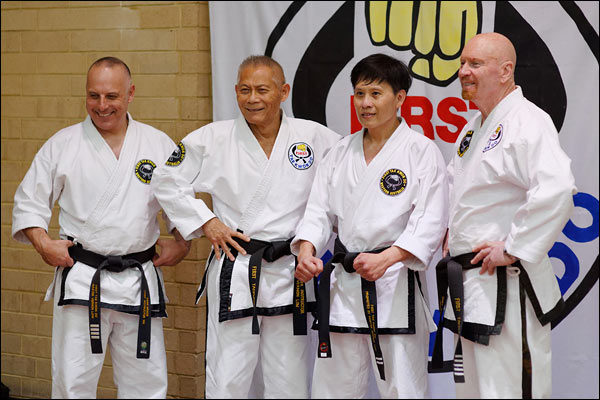 First Tae Kwon Do Master Instructor, Chief Instructors, and new 2nd Dan instructor, September 2018, Perth