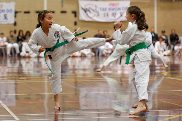 First Tae Kwon Do free sparring, June 2019, Perth