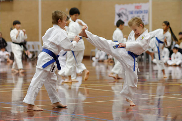 First Tae Kwon Do free sparring, June 2019, Perth