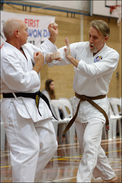 First Tae Kwon Do free sparring, June 2019, Perth