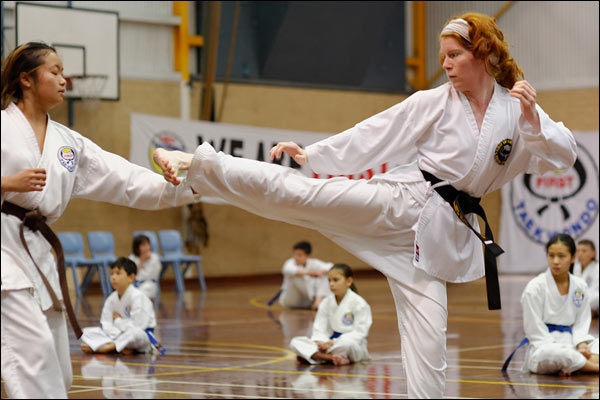 First Tae Kwon Do free sparring, June 2019, Perth