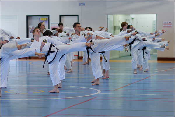 First Tae Kwon Do side leg raising, October 2019, Perth