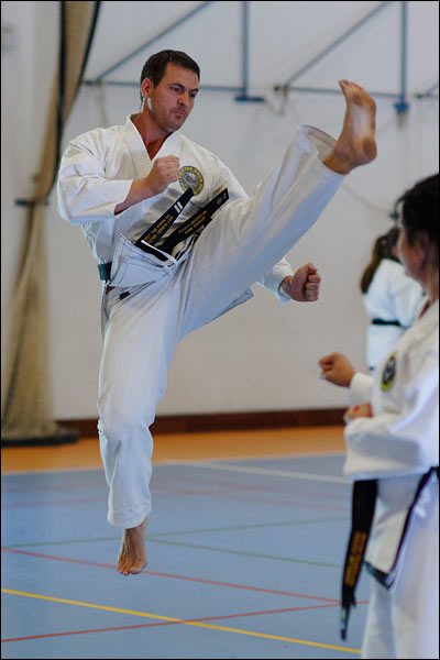 First Tae Kwon Do jumping front snap kick, October 2019, Perth