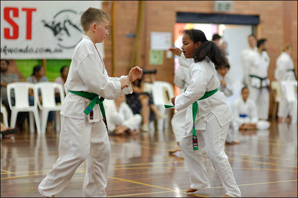 First Tae Kwon Do free sparring, December 2019, Perth