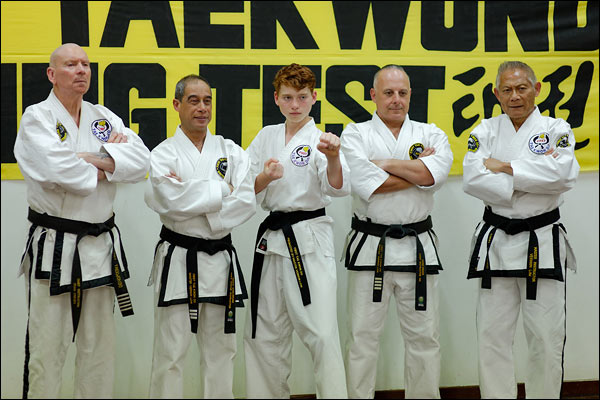 First Tae Kwon Do Master Low, Instructors, and new Junior Black Belt, December 2019, Perth