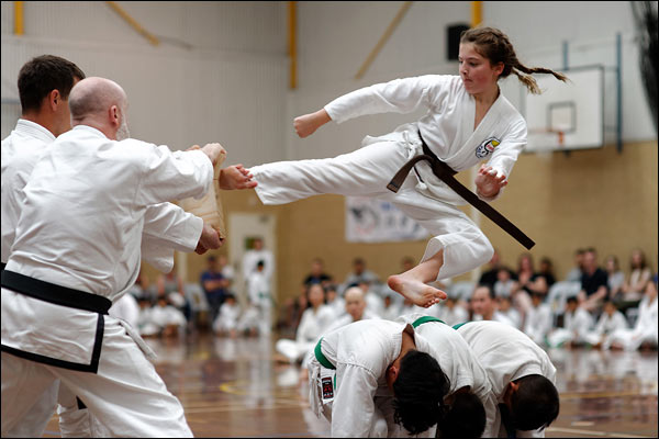 First Tae Kwon Do flying side kick, December 2021, Perth