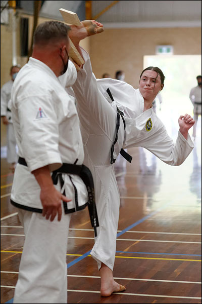 First Tae Kwon Do spinning heel kick, March 2022, Perth