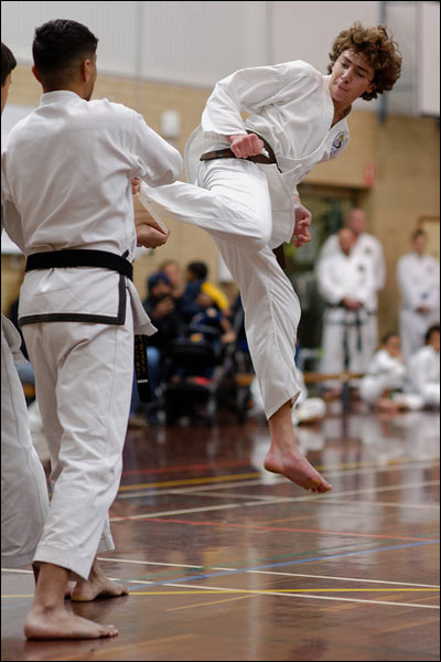 First Tae Kwon Do jumping back kick break, June 2023, Perth