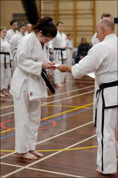 First Tae Kwon Do black belt certificate presentation, June 2023, Perth
