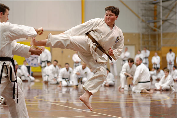 First Tae Kwon Do flying side kick break, June 2023, Perth